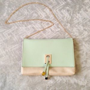 Mint and cream envelope purse